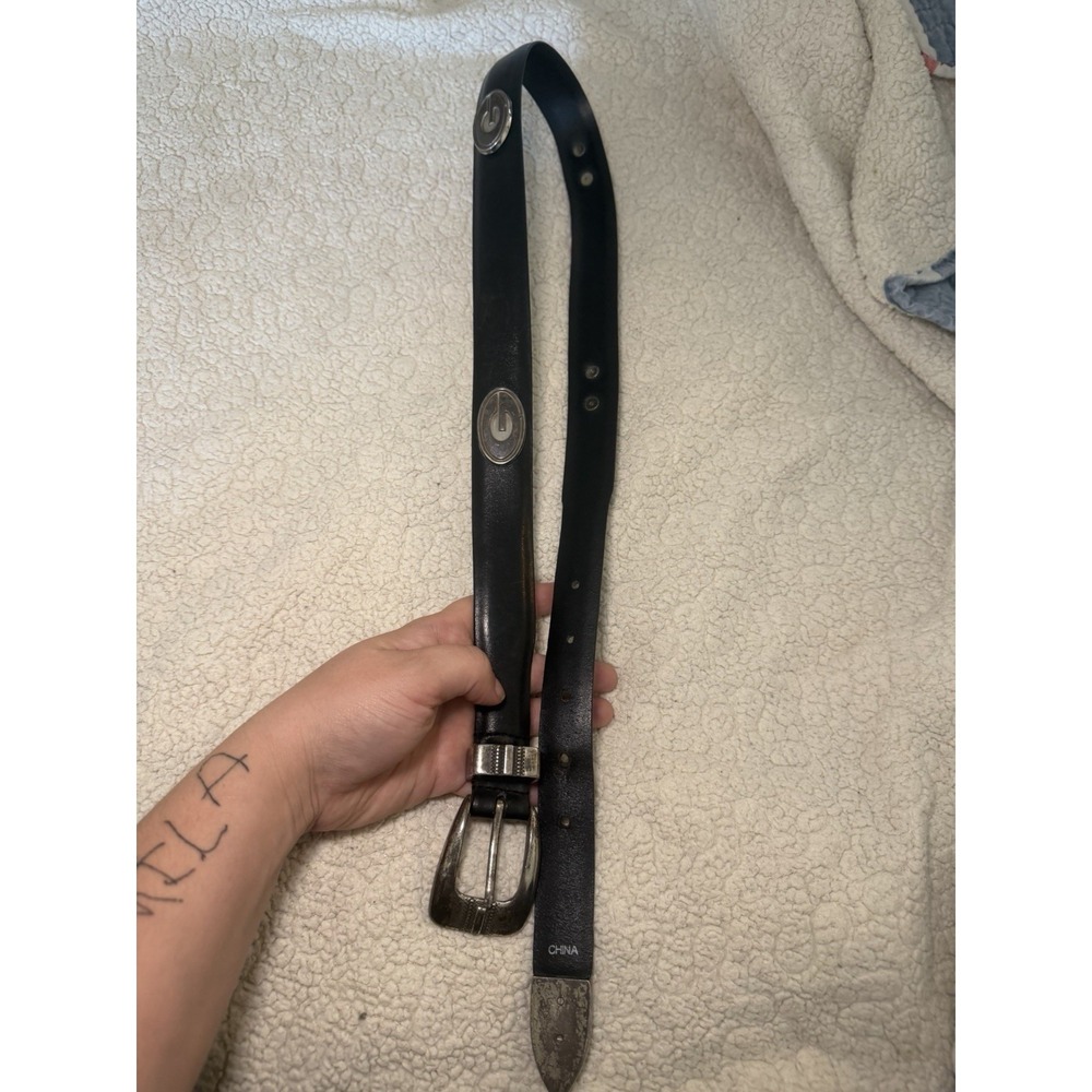 Enmon University of Georgia Bulldogs Womens G Logo Black Leather Belt Size 32